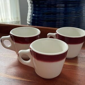 SET OF 3 VINTAGE BUFFALO CHINA COFFEE CUPS